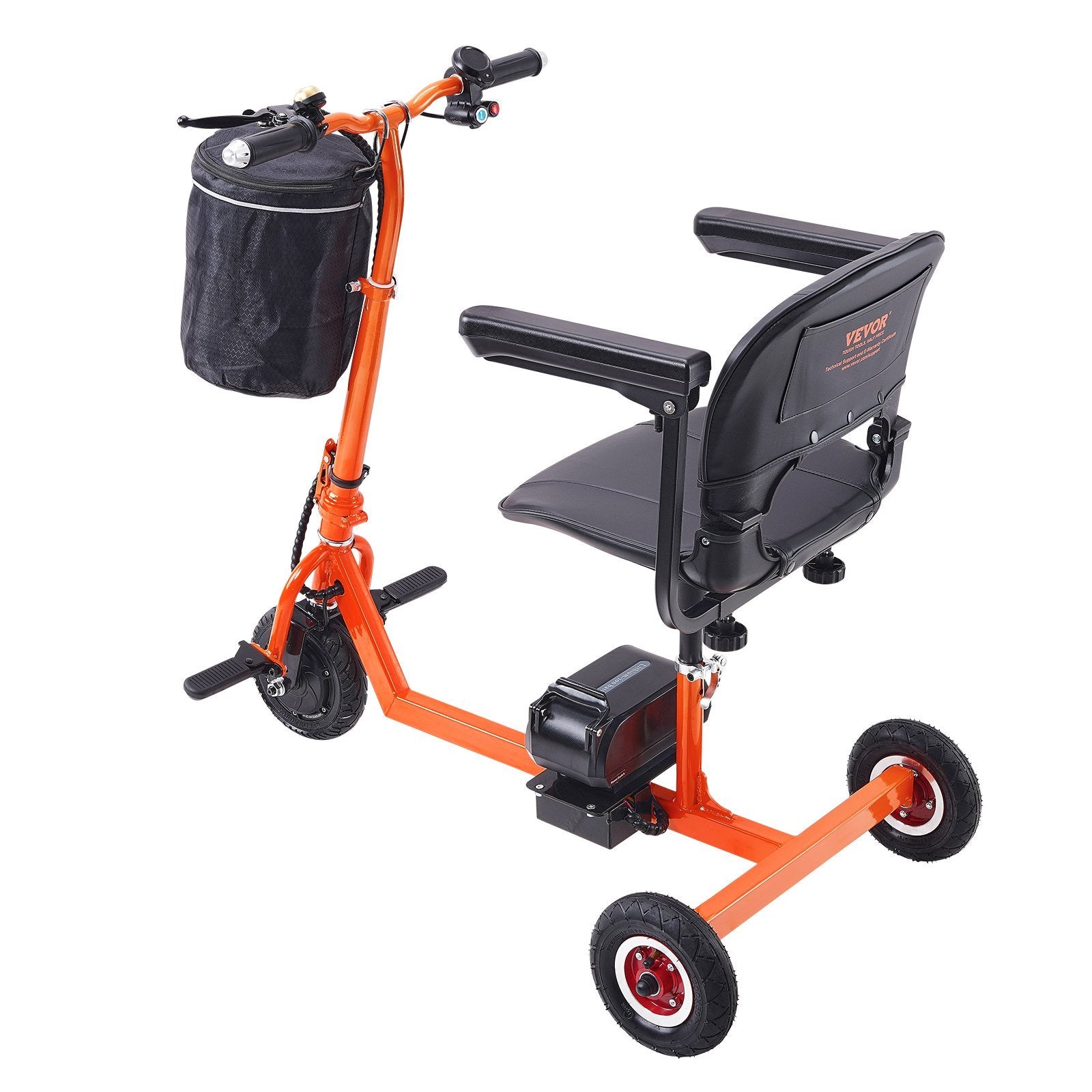 Foldable 3 Wheel Mobility Scooter For Seniors, Portable Electric Powered Mobility Scooter With 12 Mile Long Range, All Terrain Travel Wheelchair With 48V Lithium-ion Battery, Max Support 330LBS