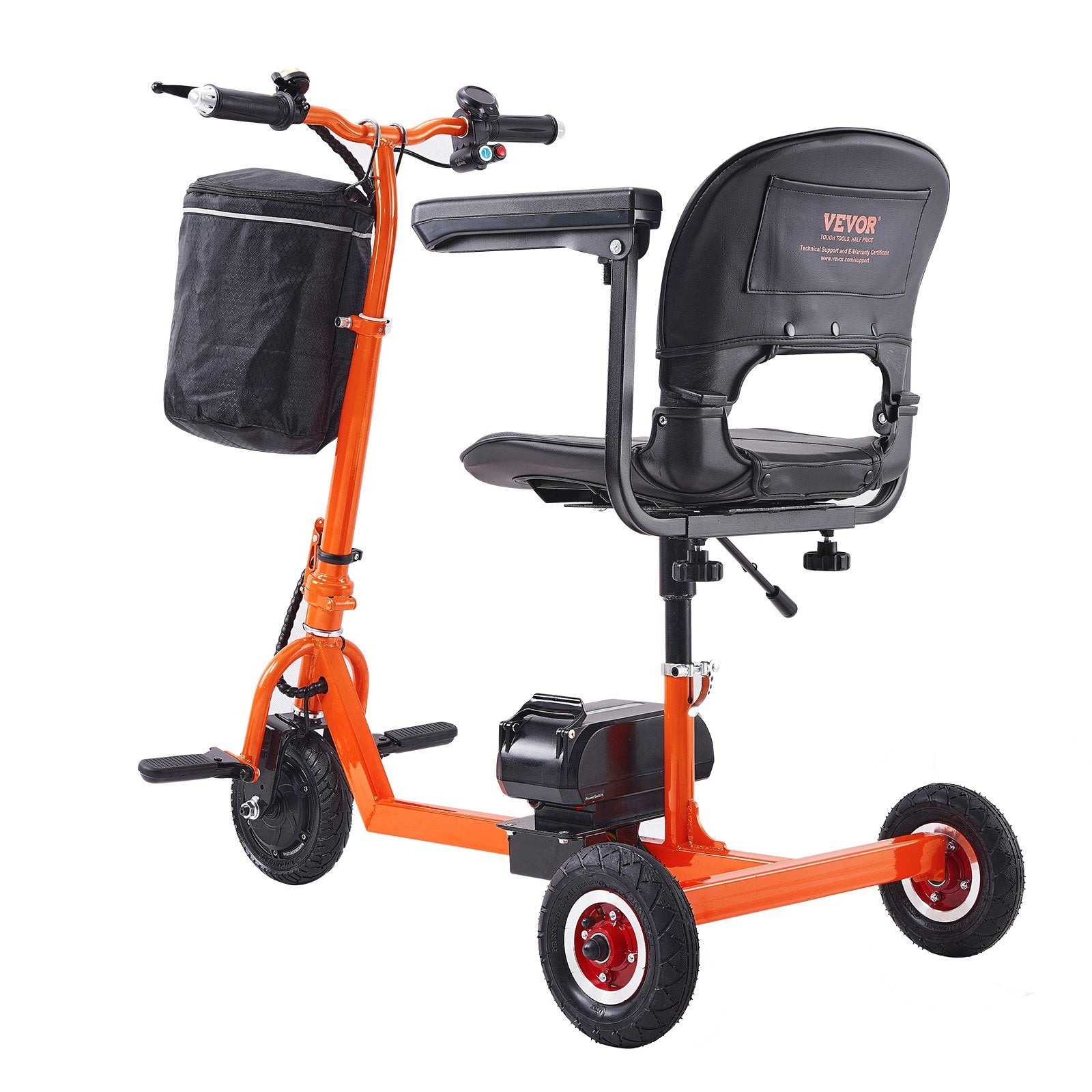 Foldable 3 Wheel Mobility Scooter For Seniors, Portable Electric Powered Mobility Scooter With 12 Mile Long Range, All Terrain Travel Wheelchair With 48V Lithium-ion Battery, Max Support 330LBS